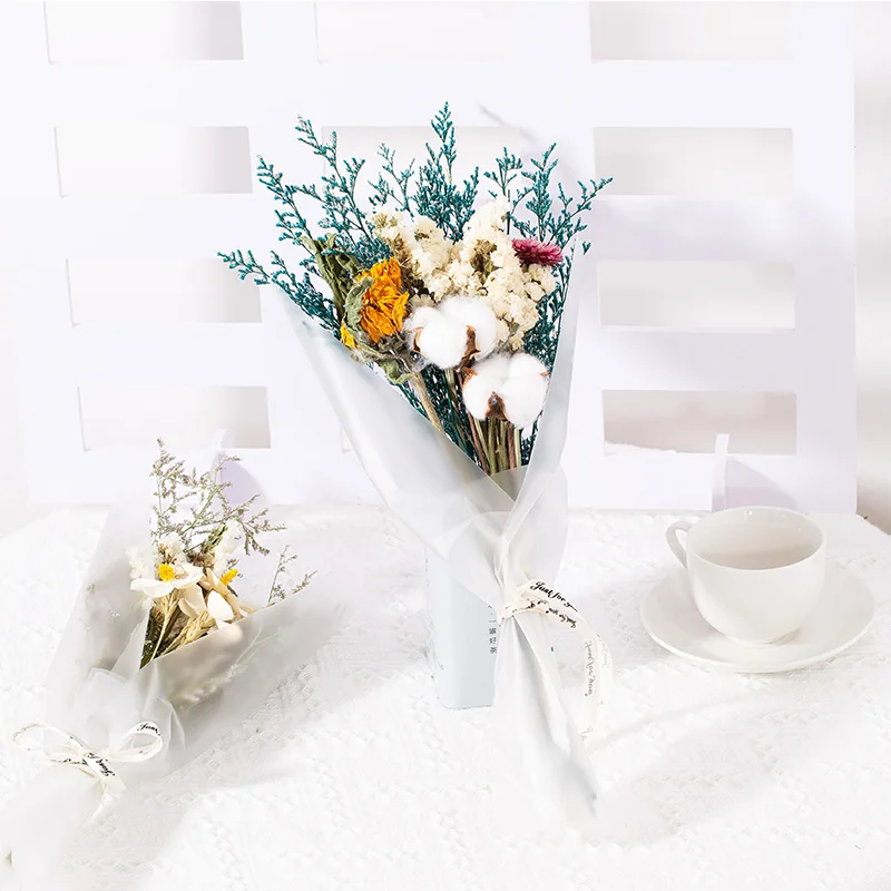 Хлопковая Роза ромашка зайчик хвост пампасы трава сушеные цветы свадебная