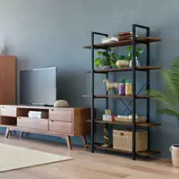 Industrial Bookcase 5 Tiers Bookshelf 5