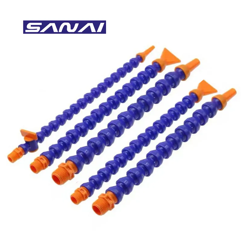 

SANAI 5PCS 800mm 900mm Plastic Flexible Pipe Water Cooing 1/4 3/8 1/2 Coolant Tube Round Flat Nozzle CNC Lathe Cooling