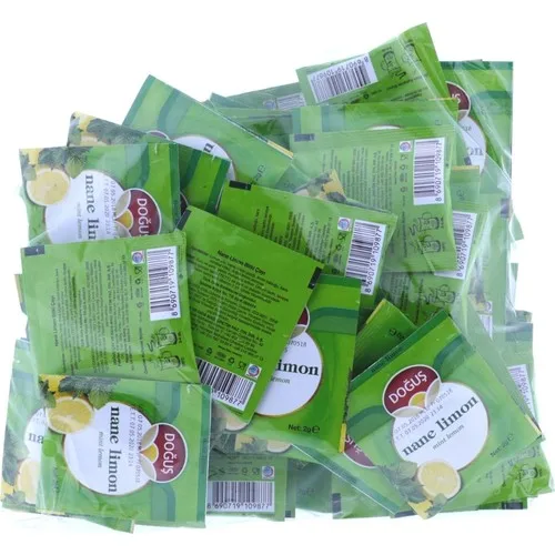 

PERFECT WITH A WONDERFUL DRINK Dogus Glass Bag Herbal Tea Mint Lemon In Package 100 pcs FREE SHİPPİNG