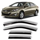 Дефлекторы окон хром полоска молдинг Cobra Tuning H23111CR на авто Hyundai i40 l Sd 2011-2019 ветровики от дождя солнца и ветра