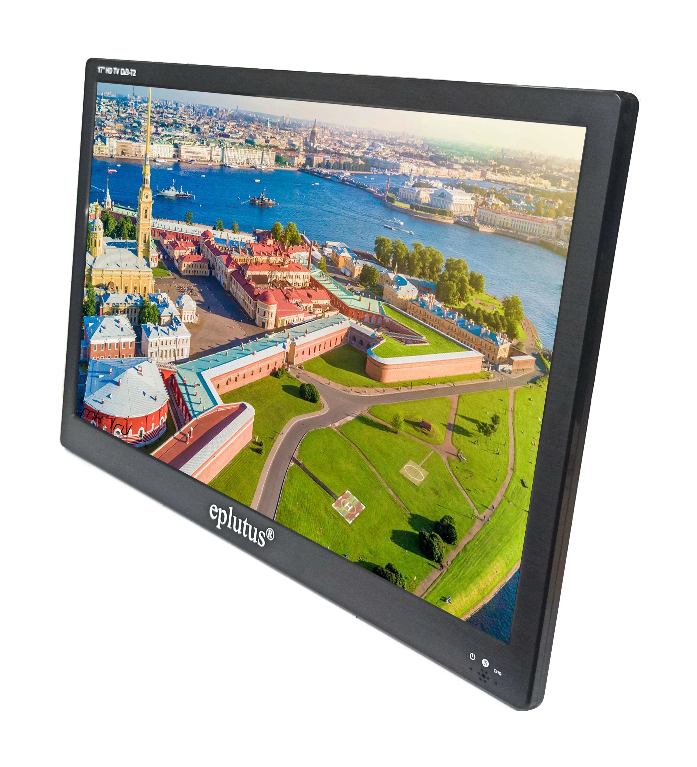 Портативный маленький цифровой телевизор Eplutus EP-174T 17" DVB-T2 с аккумулятором АКБ