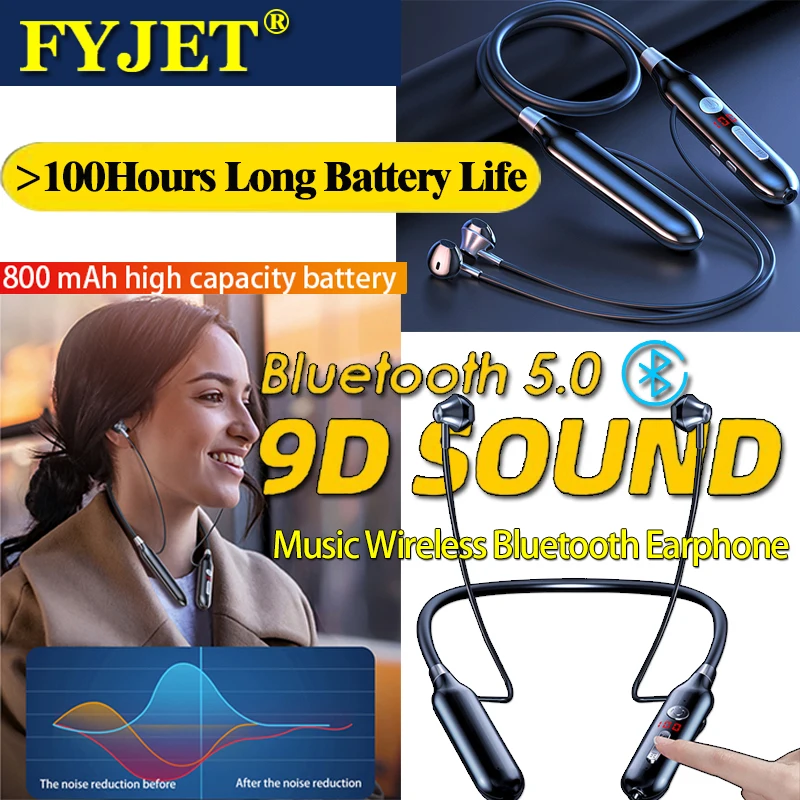 

Беспроводная Bluetooth-гарнитура с микрофоном, 100 часов воспроизведения музыки