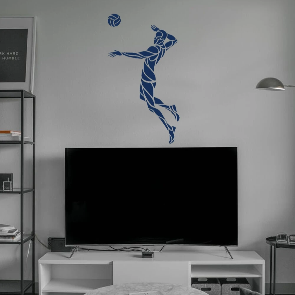 Awesome Spiking волейбол человек Наклейка на стену дизайн для гостиной Декор
