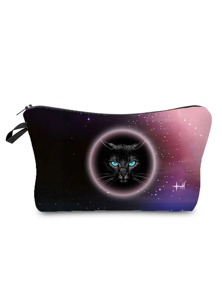 

Blue eyes Cat Printed Makeup Bag Waterproof Multifunction Outdoor Practical Coin Purse Large Capacity High Quality Storage Bag