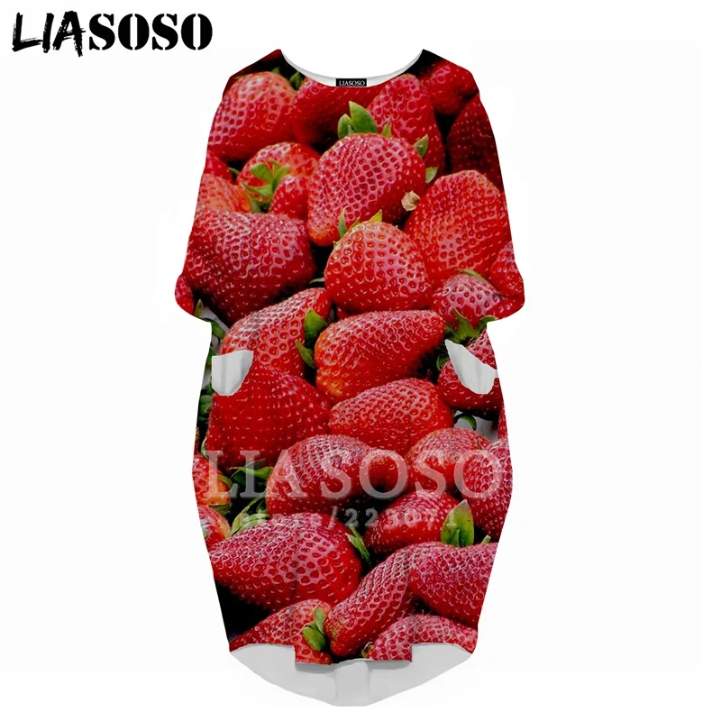 Новинка женское платье с длинными рукавами 3D-принтом фруктовым лимоном