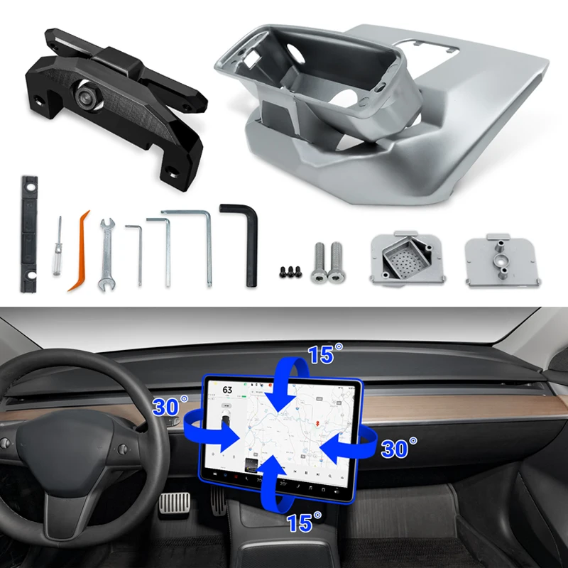 

Поворотный кронштейн для крепления экрана клуtchtech для 2017-2022 Tesla Model 3 Model Y, Модернизированный поворотный экран с 4 направлениями