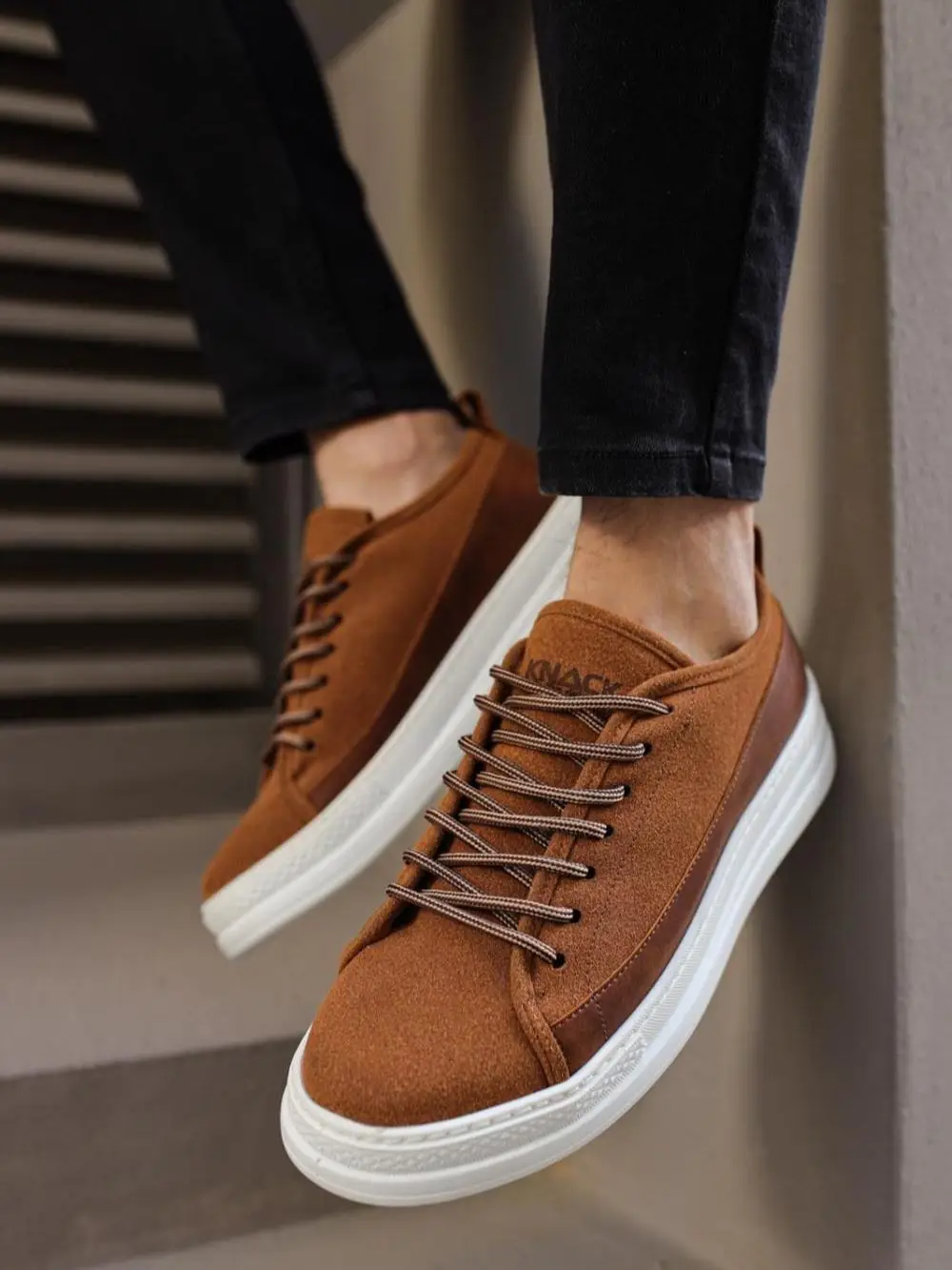 

Knack 010 Male Sneakers Shoes Young Fashion Orthopedic Outsole Lace-Up Casual Walking Spring And Autumn Tan (Non-Leather)