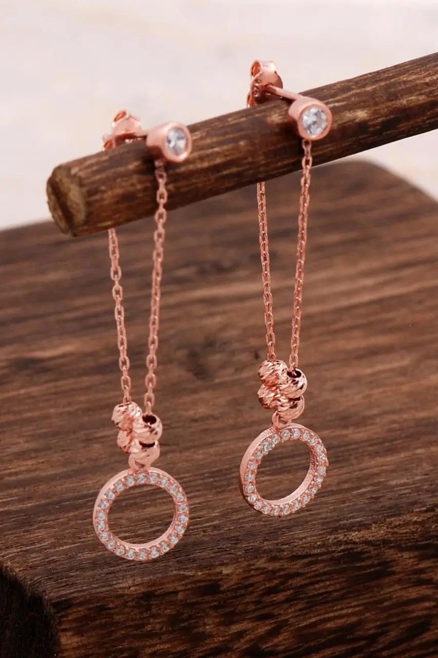 

Женские серьги-кольца из серебра 4706 пробы, с розой