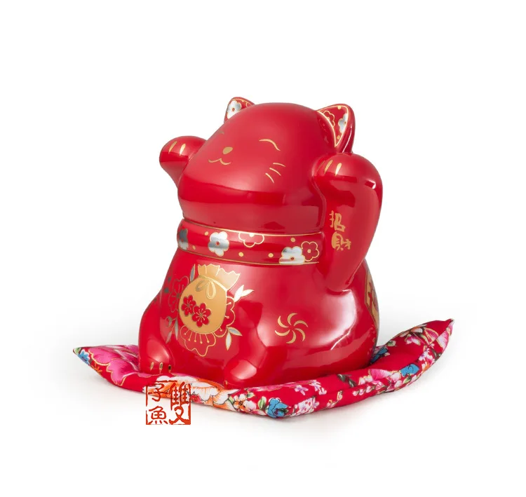 

New fortune cat ceramic animal ornaments creative piggy bank arts and crafts gifts cartoon household ornaments wholesale