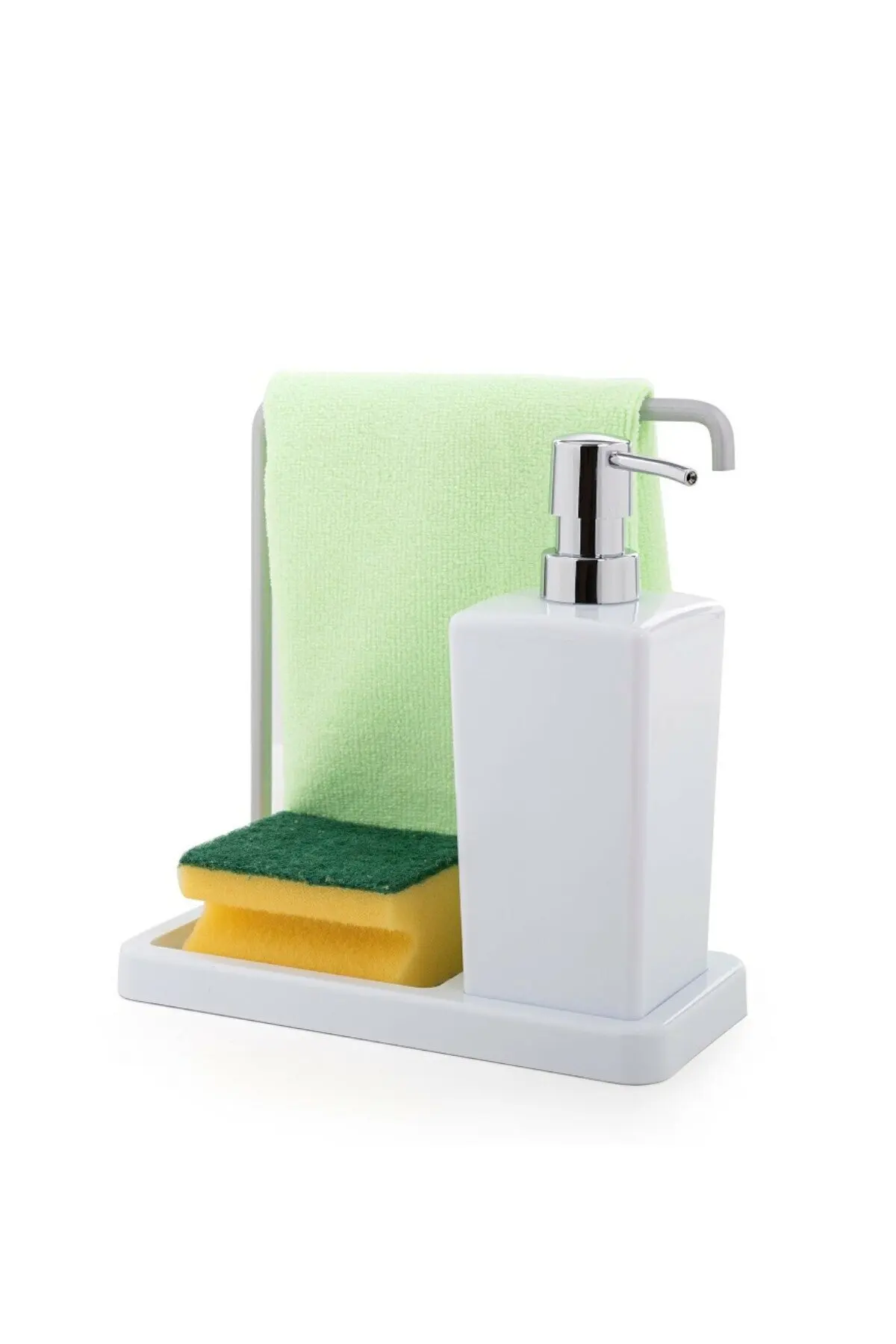 

Double liquid soap dispenser acrylic dish sponge holder kitchen bathroom accessories washing fillable decorative