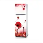 Наклейка на холодильник с изображением мака, цветка, холодильника, посудомоечной машины, двери, кухонные обои, аксессуары, современные 3d наклейки на стену