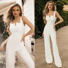 Свадебный комбинезон с длинным рукавом 2022 Свадебные платья с открытыми плечами комбинезон для невесты для приема Свадебные брючные костюмы Vestido De Noiva