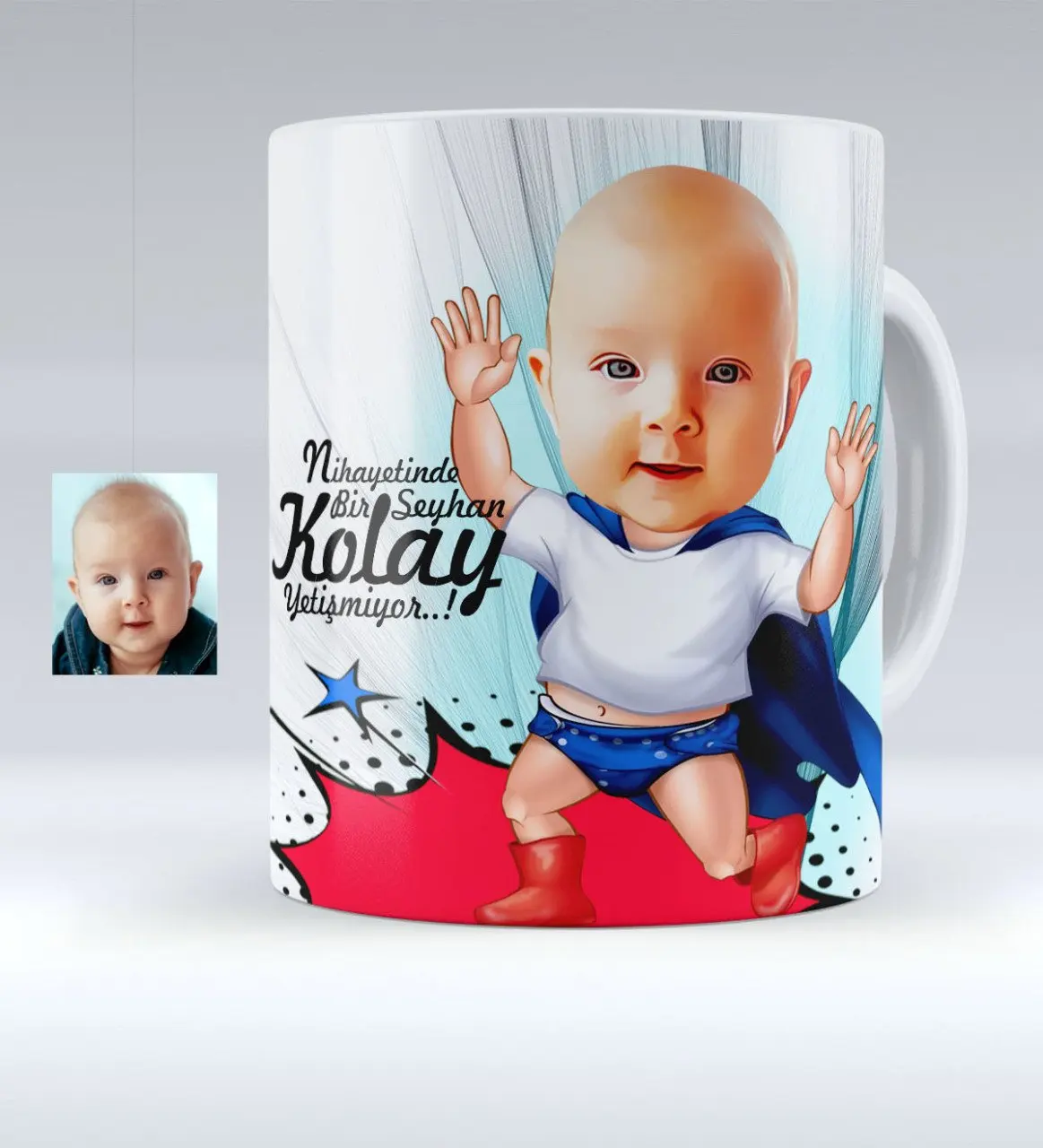 

Personalized Baby Caricature Of White Mug cup-2 Baby Cartoon Figure Şahsi Picture White Mug Cup Coffee Tea kitchen