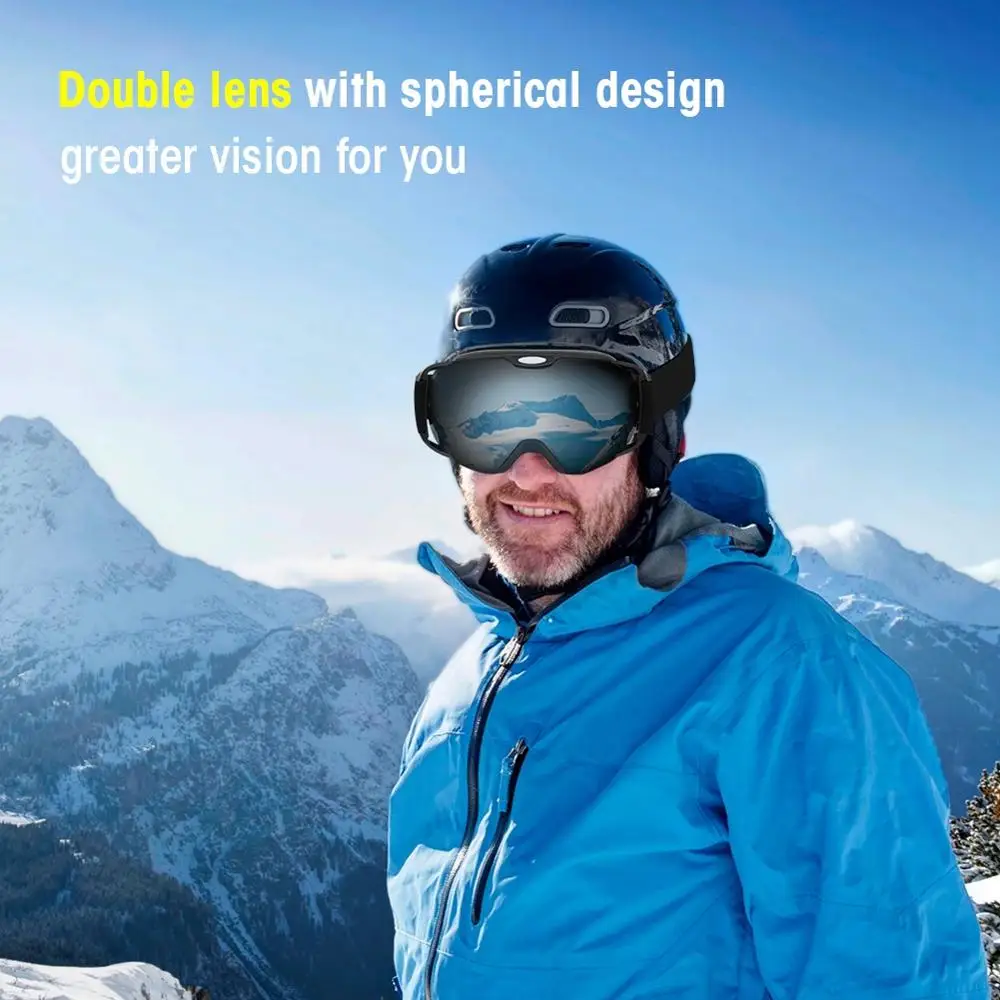 Двухслойные лыжные очки для сноуборда снегохода мужчин и женщин защита от ветра