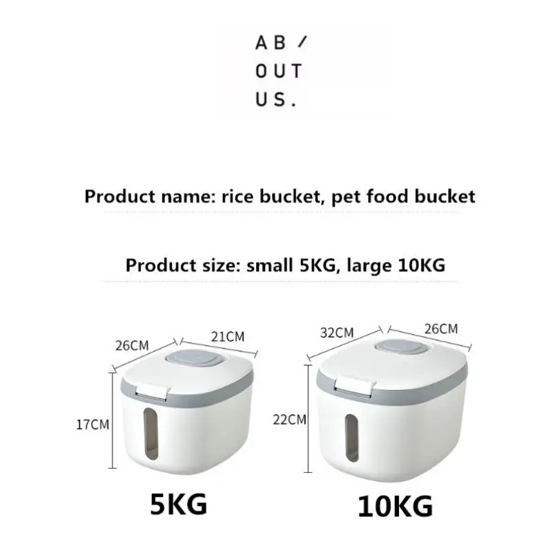 

5KG 10KG Large Capacity Kitchen Rice Storage Box Insect-Proof Moisture-Proof Sealed Rice Bucket Household Food Storage Container