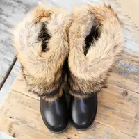 Унты мужские высокие натуральный волк, войлочно-резиновая подошва#1