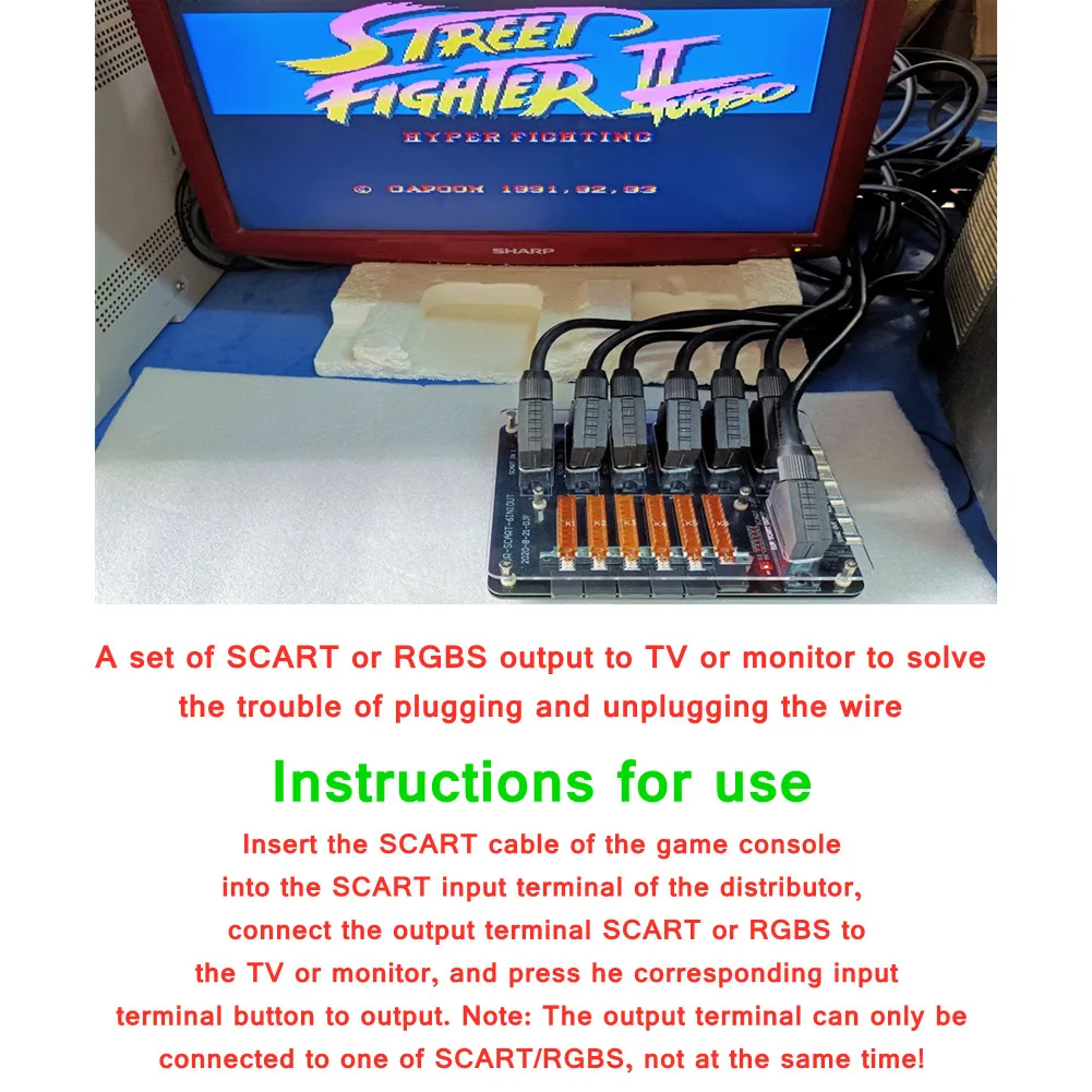 Мини-преобразователь Scart 6 в 1 акриловый чехол SVHS RCA AV TV Audio автоматический