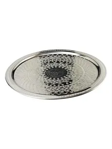 Толстый медный поднос с гравировкой цветка 40 см|Миски и тарелки| |