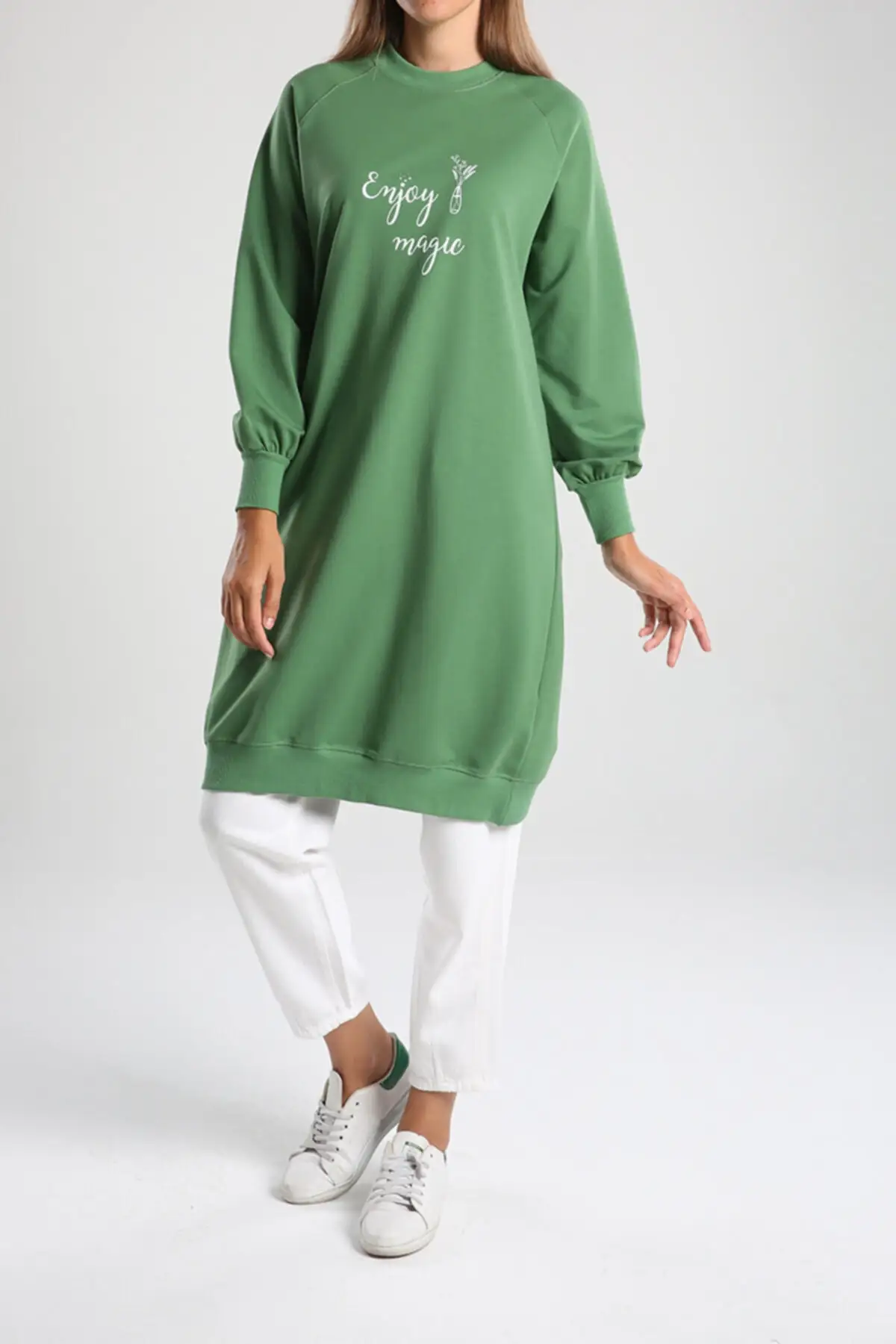 

Islamic Modern Sweatshirt For Muslim Women Turtle Neck Full Sleeve Denim Sweater Female 2021 Fashion New Clothing Summer Tide