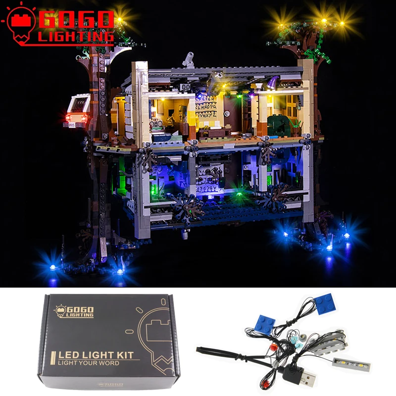 

GOGO светильник ING фирменный светильник щения на радиоуправлении для Lego 75810 «очень странные дела» комплект светильников из кирпича вверх дном...