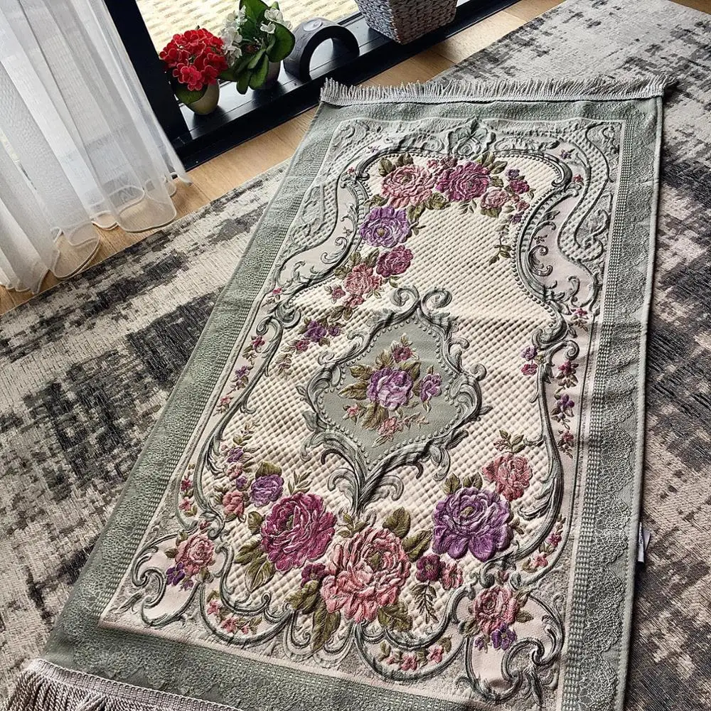 Esterilla de oración VIP, regalo Floral de sakadah, regalo islámico, alfombra de oración Lux, regalo de boda musulmán, regalo de Día de la madre, alfombra Floral