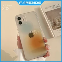 gradient blooming soft phone case for iphone 11 12 pro max mini 7 8 plus xr x xs max full lens protection shockproof case cover