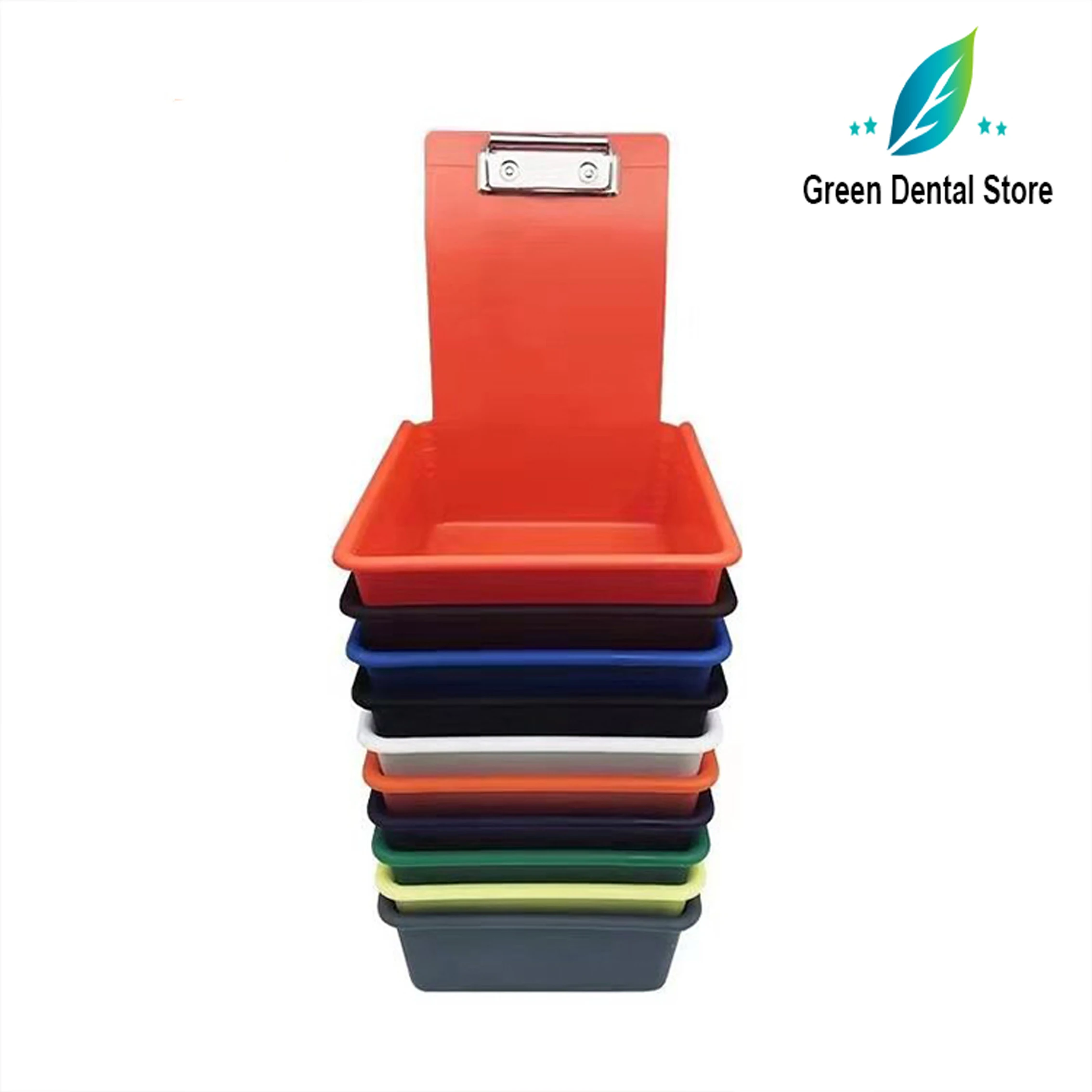 

Green Dental Turnover Multicolor Box Work Pans with Clip Holder Lab Clinic Material