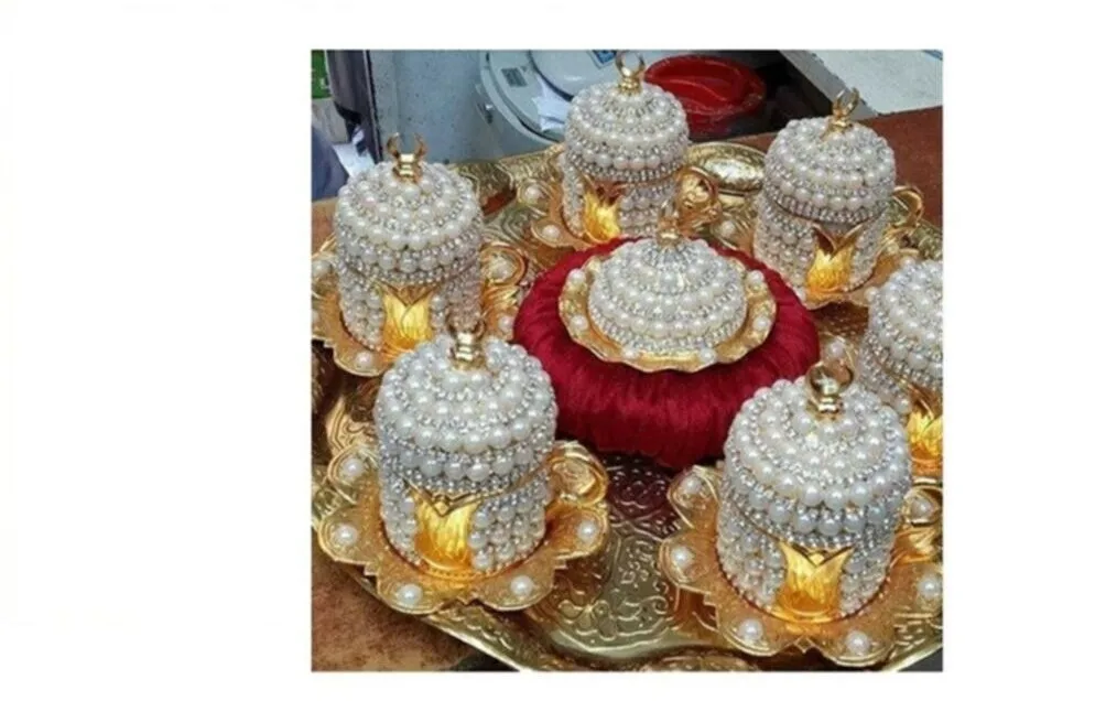 

Turkey authentic AMAZING Pearl Swarovski Stone Tea Set FREE SHIPPING FREE SHİPPİNG