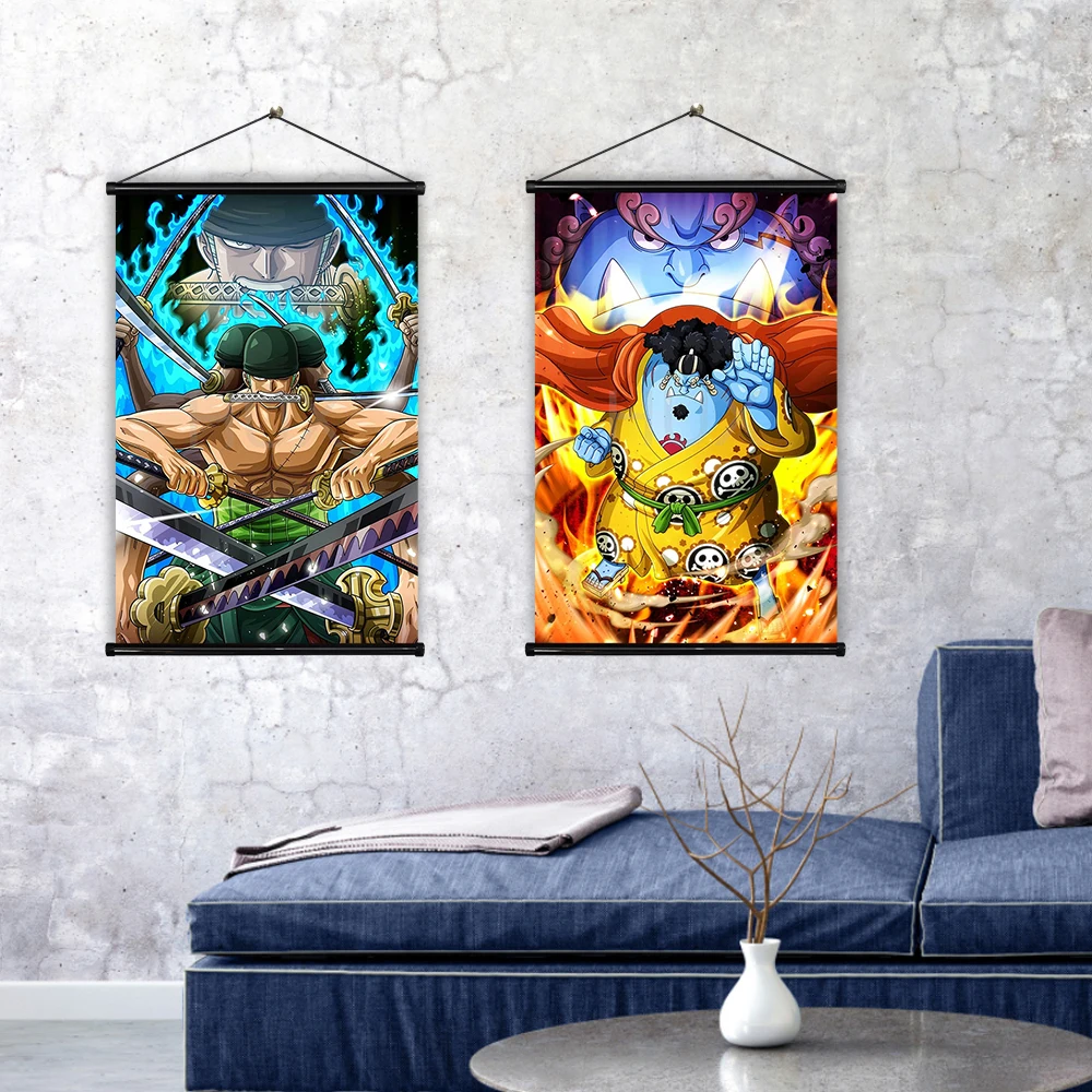 

Bandai One Piece Action Figure Luffy Canvas Decoration Chambre Painting Posters Wall Art Modern Mural Child Bedroom Manga Gift