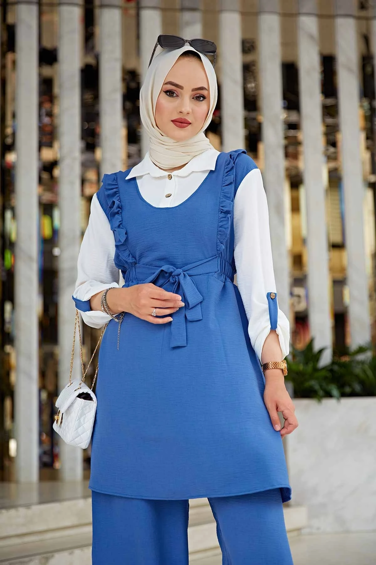 Женская Джинсовая блузка с высокой эластичной талией мусульманский