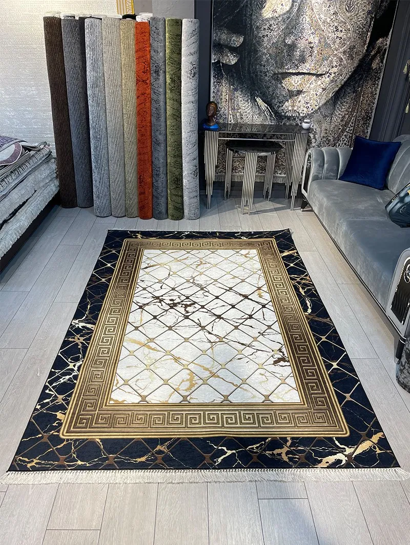 

Decorative Oriental ornament floor slip-resistant table cloth soft mat nursery carpet for living room home indoor runner