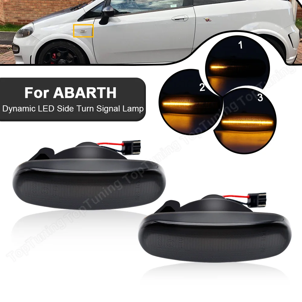 

2PCS Dynamic Arrow Marker LED Side Repeater Light Turn Signal Indicator Lamp For Abarth Punto 199 2012- For Fiat Punto 2004-2012