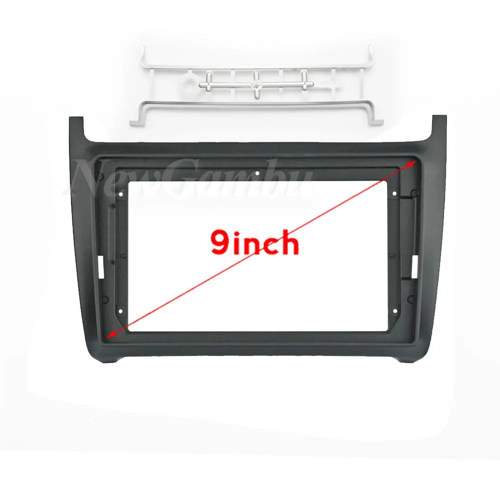 Двойная Автомобильная рамка для Volkswagen Polo 2 Din 9 дюймов 2014 2015 2015-2019 DVD GPS Android комплект
