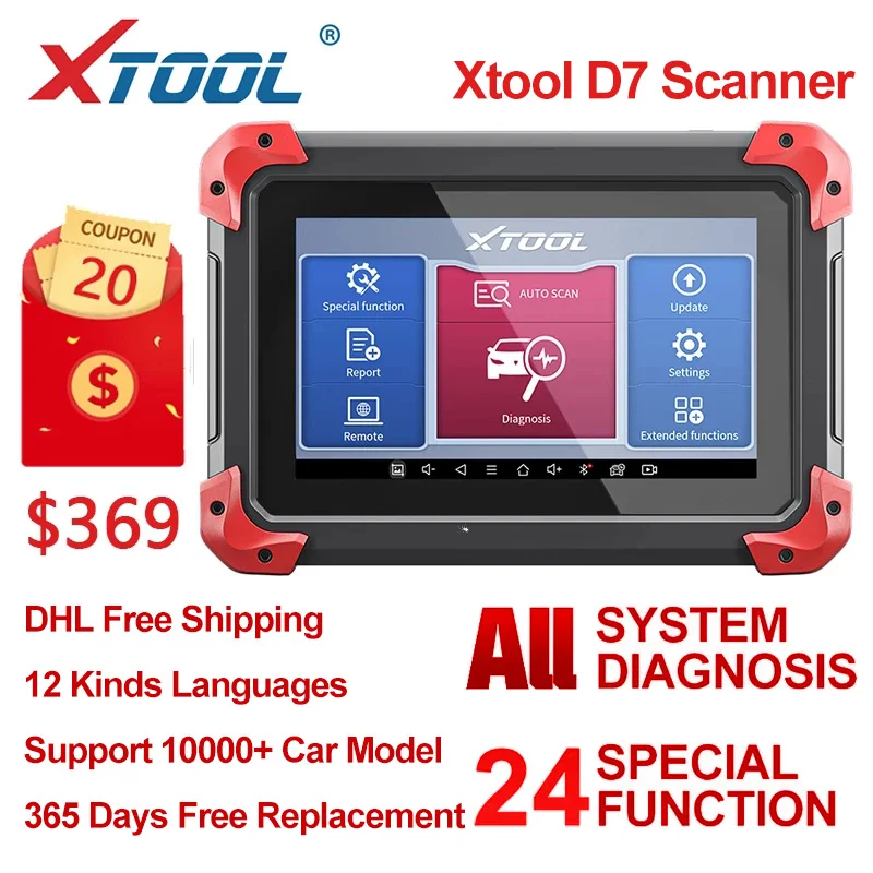 Автомобильный диагностический прибор XTOOL D7 OBD2 считыватель кодов TPMS программатор