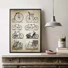 Винтажные велосипеды, патентные постеры и принты, велосипедные настенные украшения, картины, велосипедный подарок, ретро настенное искусство, холст, живопись, Декор