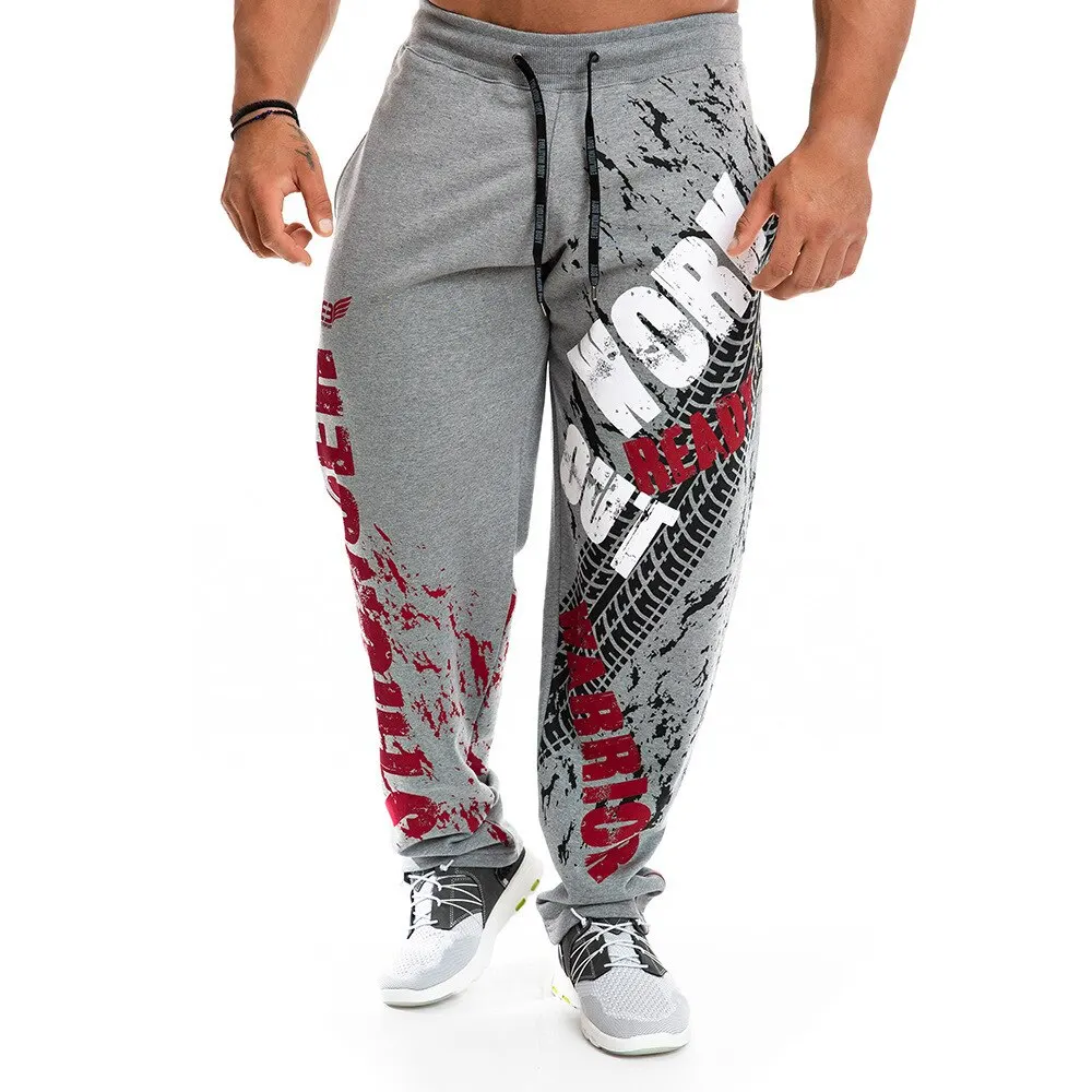 

Cotton print runner pants men jogging Sweatpants sports tracksuit bottoms Gym Fitness training exercise pants male