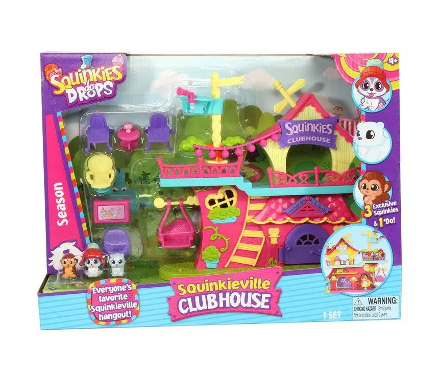 Игровой набор Squinkies Клуб друзей (дом 3 эксклюзивных фигурки 1 прическа аксессуары)