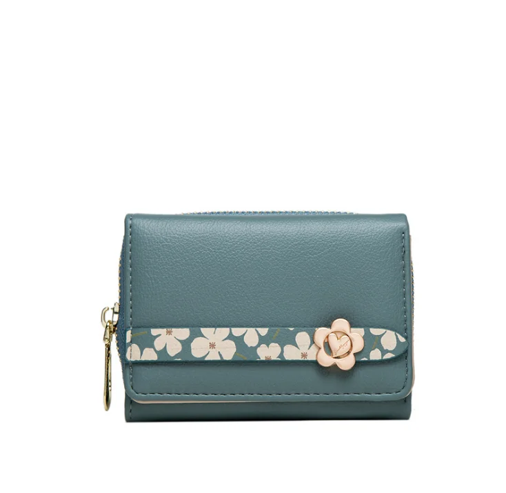 

2021 small purse fashion girl new flower multi-functional purse organ card bag one package free shipping