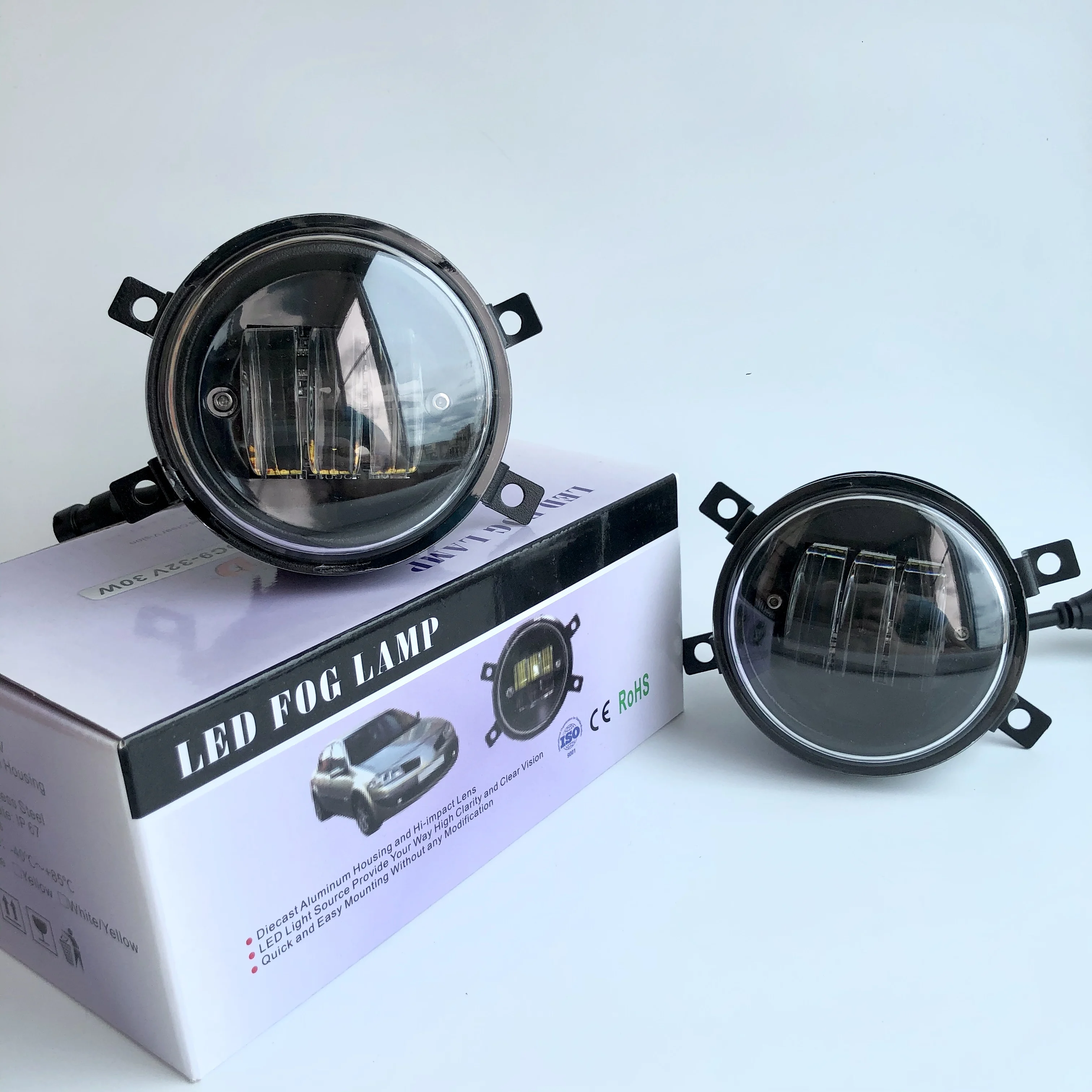 LED ПТФ противотуманные диодные фары Лада Веста Рено Форд Ford Мицубиси Пежо Ситроен