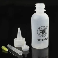 2pcs 50ml transparent polyethylene needle dispenser dispensing bottle for rosin solder flux paste cleaner diy repair tools