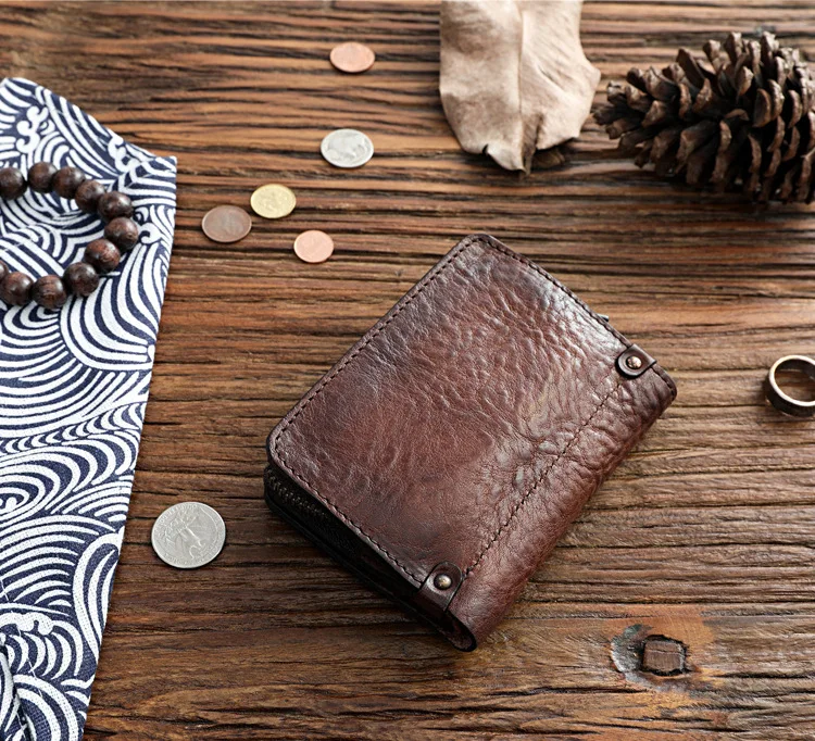 Мужской кожаный кошелек с отделением для монет
