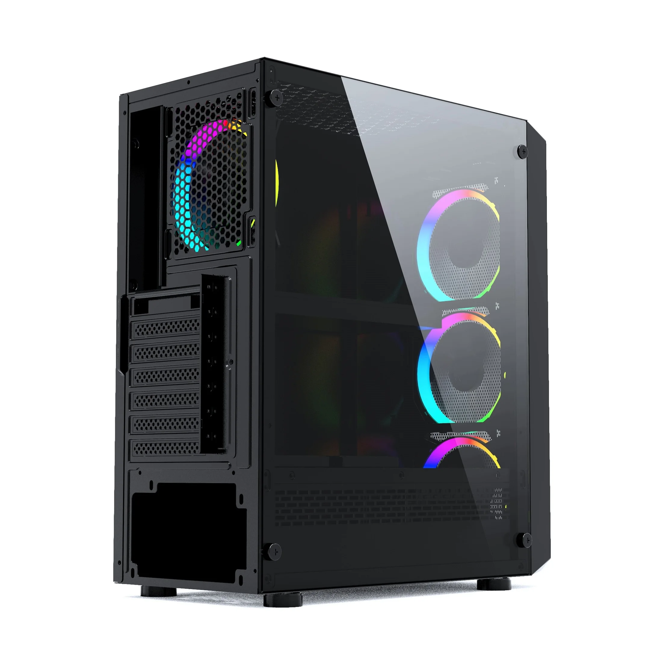 Game PC case корпус для компьютера pc gamer Mistral Z4 Mesh RGB Tempered Glass чёрный ATX (CMIZB-R4) - купить по
