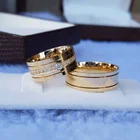 Комплект свадебных колец SILVERFONI из серебра 925 пробы для мужчин и женщин, ювелирные изделия ручной работы, Подарок на годовщину, Золотая тарелка нового сезона