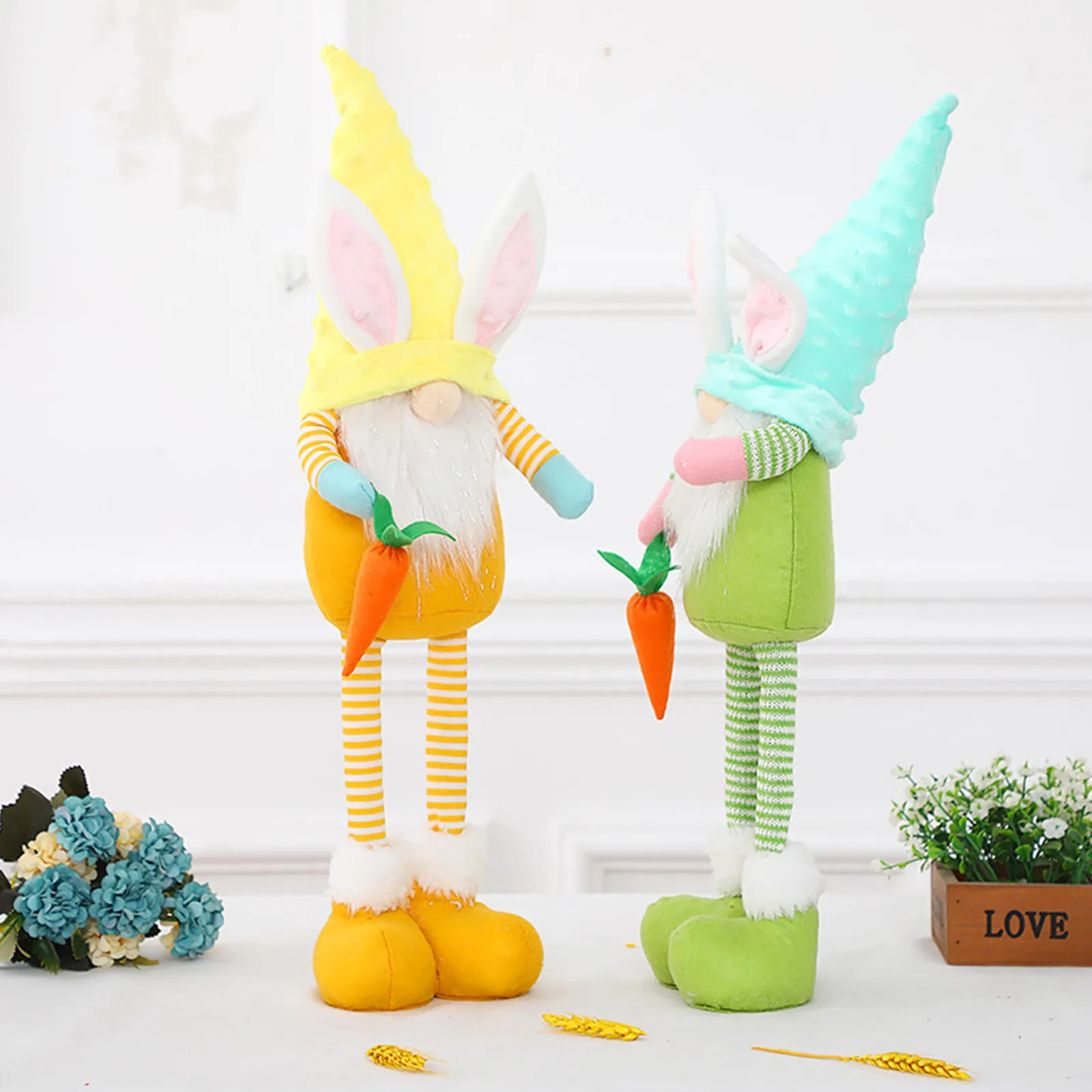 

4pcs Easter Decoration Decoration Ornaments Rabbit Cute Doll Hot selling Home Party Decorations Kids Toys Standing Post