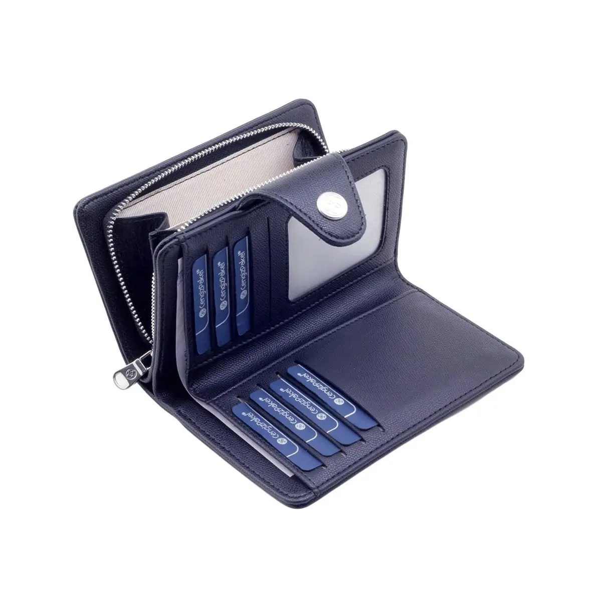 

Cengiz Pakel Medium Size Navy Blue Women 'S Wallet Elegant Modern Quality Aesthetic Posture Technological Leather Plated Flame Retardant Tissue