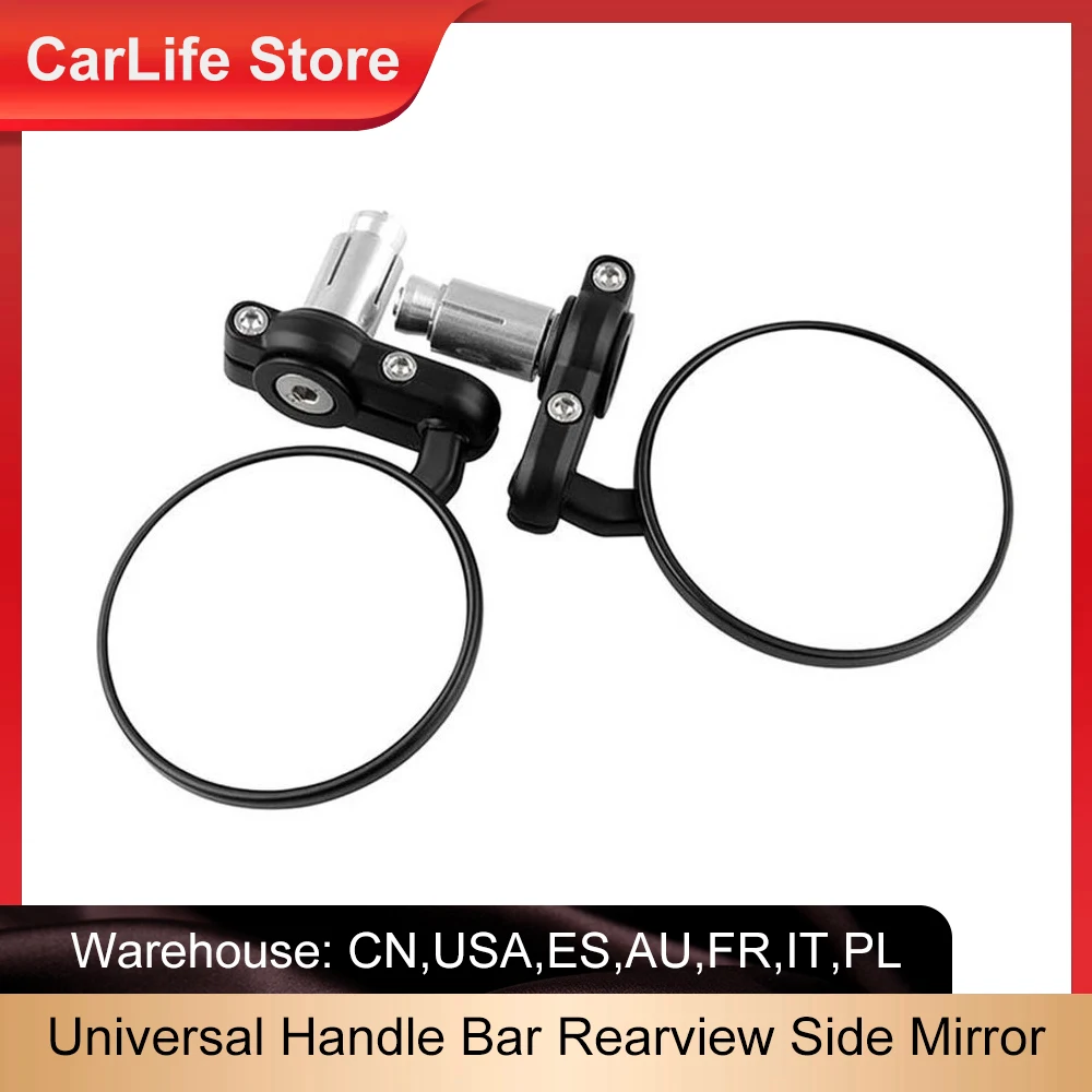 

Universal Handle Bar Rearview Side Mirror Mb-Mr010-Bk Round Motorcycle Mirror Motorbike Handlebar End Rearview Moto Hand Bar