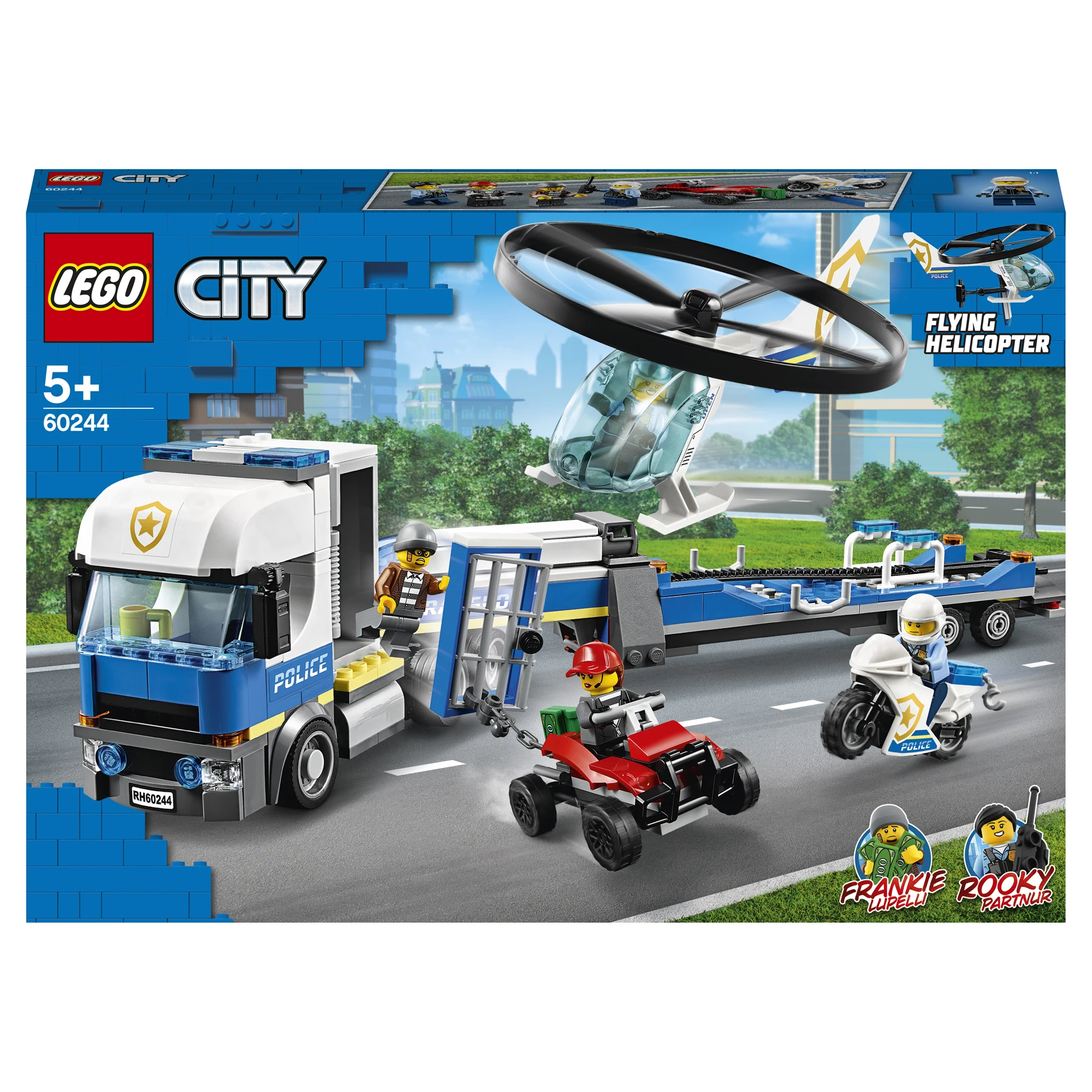 Конструктор LEGO City Police 60244 Полицейский вертолётный транспорт|Блочные