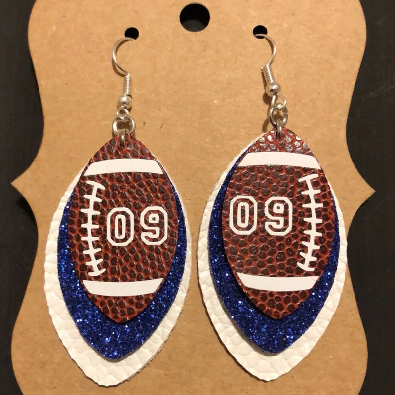 Трехслойные серьги из искусственной кожи с блестками | Украшения и аксессуары