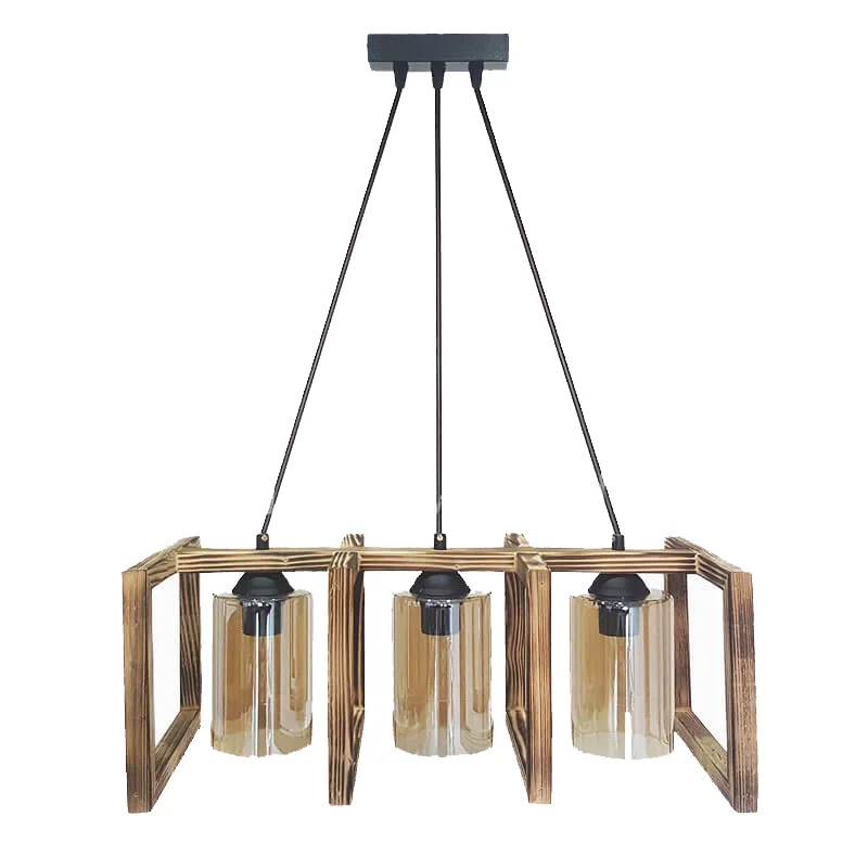 

Modern Natural Wood Handmade Decorative Original Wooden Rustic Chandelier Sturdy Durable Economic Living Room Bedroom Lighting